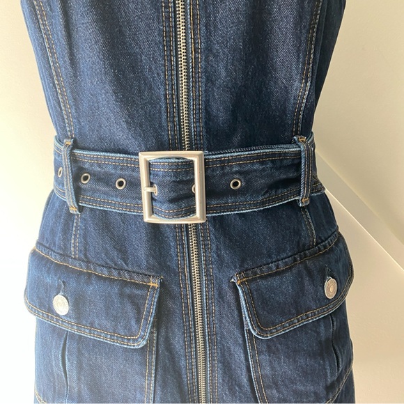 Redone 60s Belted Denim Mini Dress - S - Picture 9 of 15